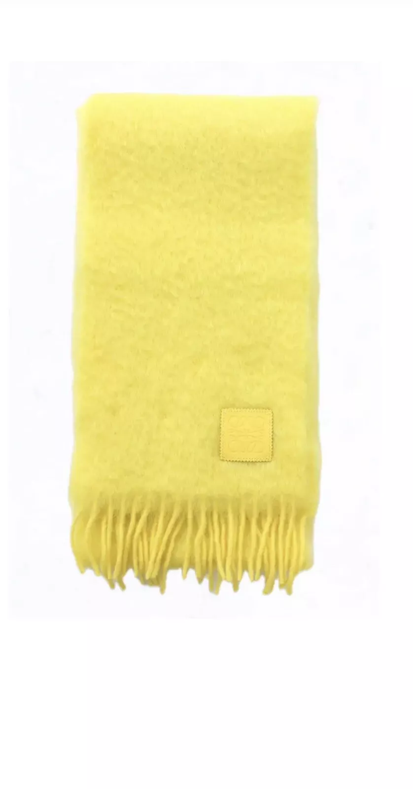 Loewe Mohair Wool Blend Scarf Wrap NWT Yellow